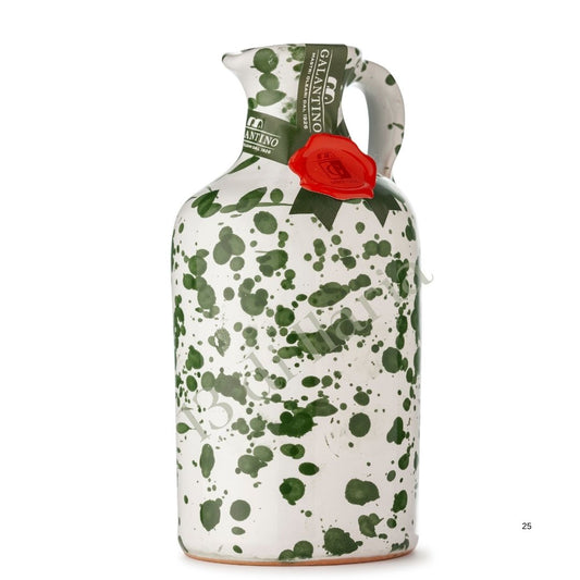Huile d'olive extra vierge fruitée d'intensité moyenne, en pot céramique de 250 ml, 100 % naturelle et artisanale italienne.