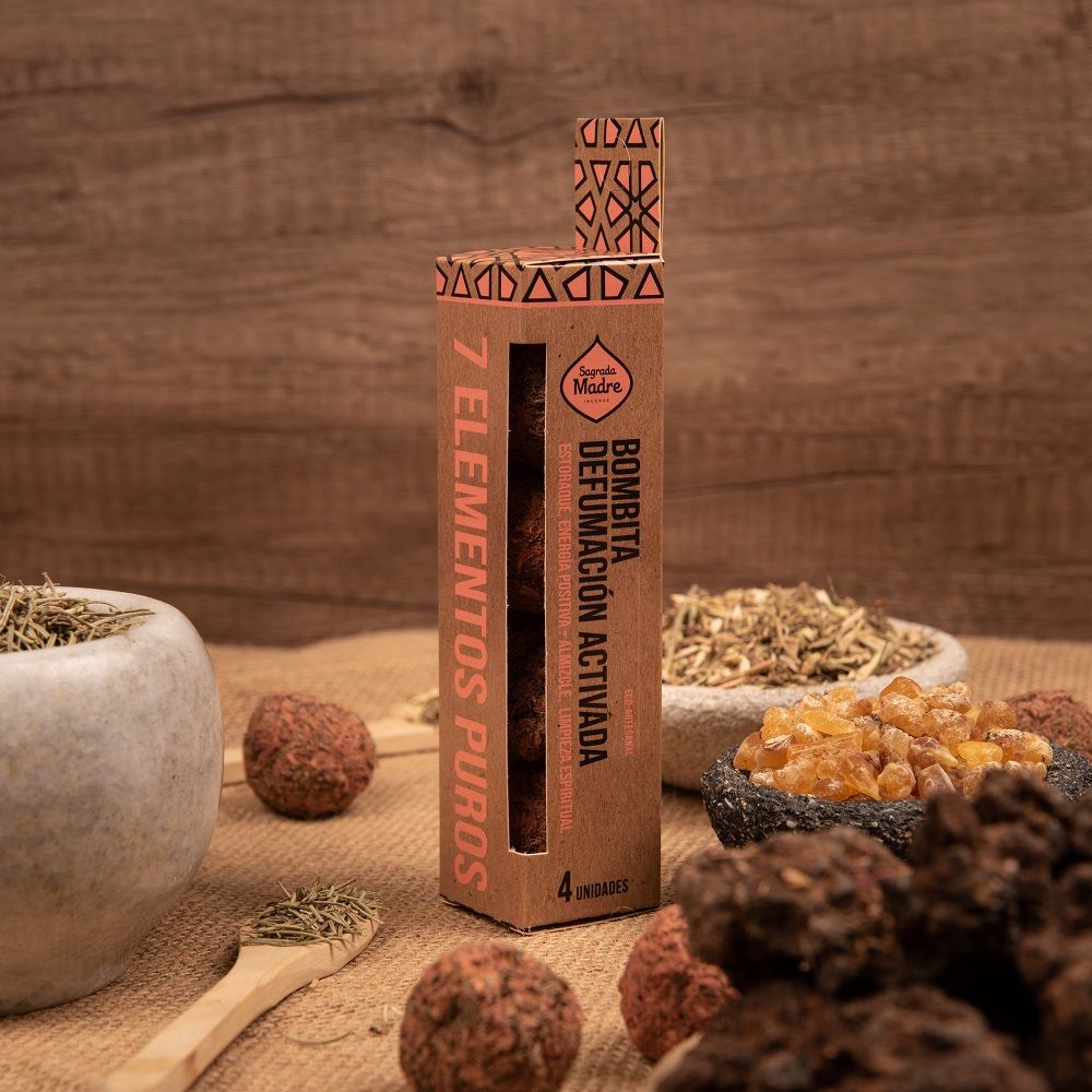 *7 Elementi* 4 Bombitas Smudge 100% Biologiche alle Erbe Naturali - Sagrada Madre