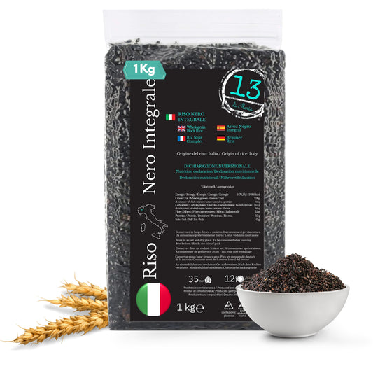 Riso Nero Integrale Italiano 1 kg | Gusto Intenso e Ricco di Fibre
