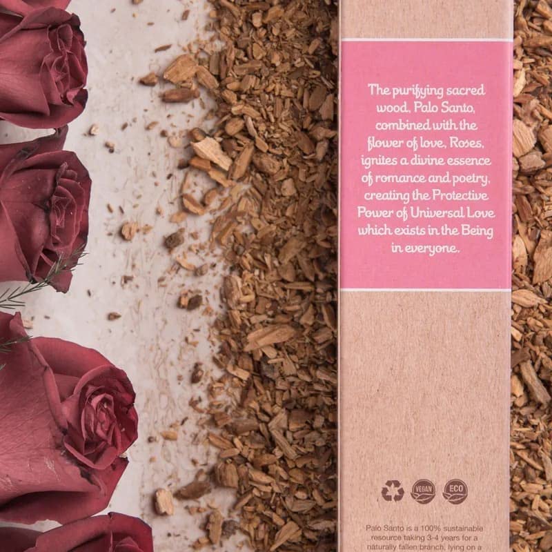 *Palo Santo con Rosa* Incenso Naturale 100% Sostenibile ed Ecologico Sagrada Madre