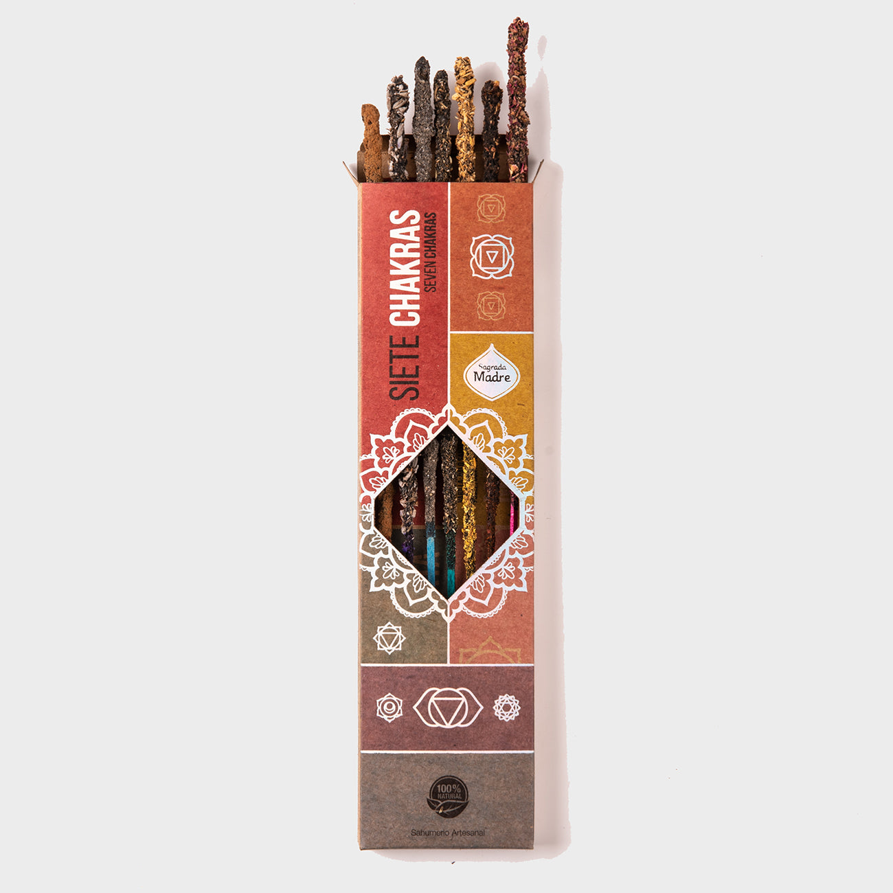 Rituale di Riequilibro dei 7 Chakra - Stick Siete Chakras - Incenso di erbe fatto a mano in Argentina - Sagrada Madre