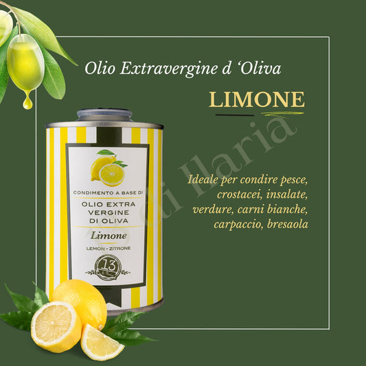 Olio al Limone 100% Naturale 250 ml | EVO artigianale italiano, aroma fresco e vivace per insalate, pesce e piatti mediterranei