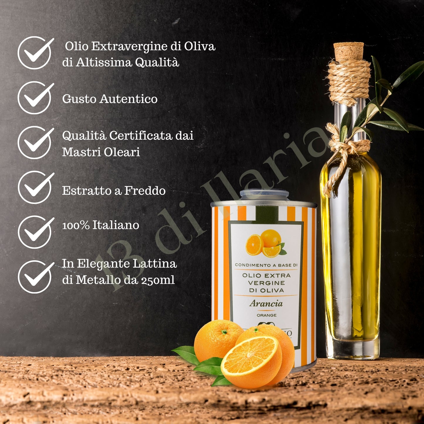 Olio all’Arancia 100% Naturale 250 ml – EVO artigianale italiano, aroma agrumato per insalate, pesce e dessert