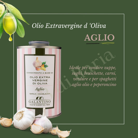 Olio all’Aglio 100% Naturale 250 ml | EVO artigianale italiano, aroma deciso e saporito per pasta, carne e verdure grigliate