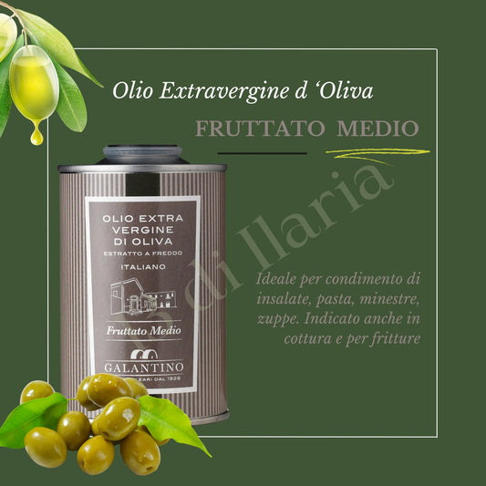 Olio Fruttato Medio 100% Naturale 250 ml | EVO artigianale italiano, aroma equilibrato e armonioso per insalate, pasta e piatti mediterranei