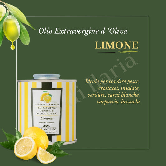 4 Lattine Olio Extra Vergine Aromatizzato 100 ml | Aglio, Limone, Basilico & Peperoncino, EVO Artigianale Italiano