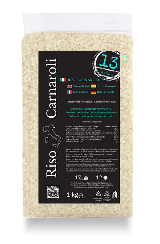 Riso Carnaroli Italiano 1 kg | Il Riso dei Grandi Chef per Risotti Perfetti