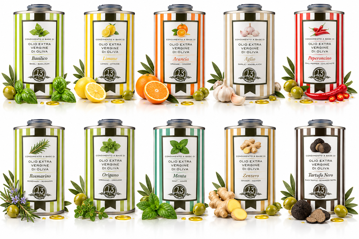 Huile de menthe 100% naturelle 250 ml | Huile d'olive extra vierge artisanale italienne, arôme frais et parfumé pour les salades, les desserts et les plats d'été.