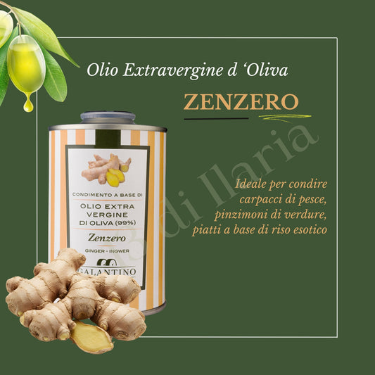 Olio allo Zenzero 100% Naturale 250 ml | EVO artigianale italiano, aroma piccante e fresco per pesce, carni e piatti esotici