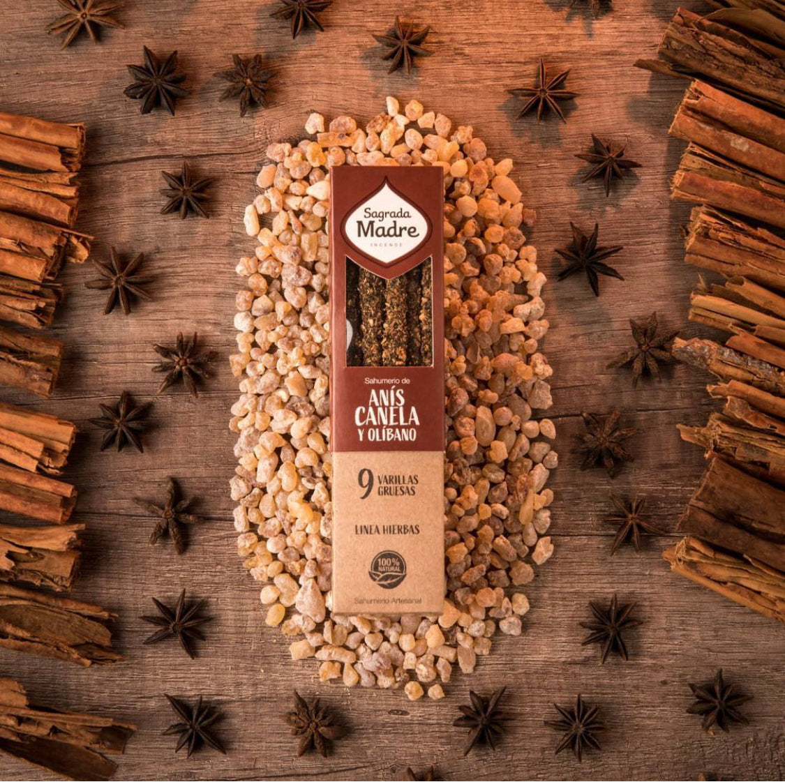 (Cannella, Anice e Olibano) Incenso Naturale di Erbe Selezionate Ecologico al 100% fatti a mano in Argentina - Sagrada Madre