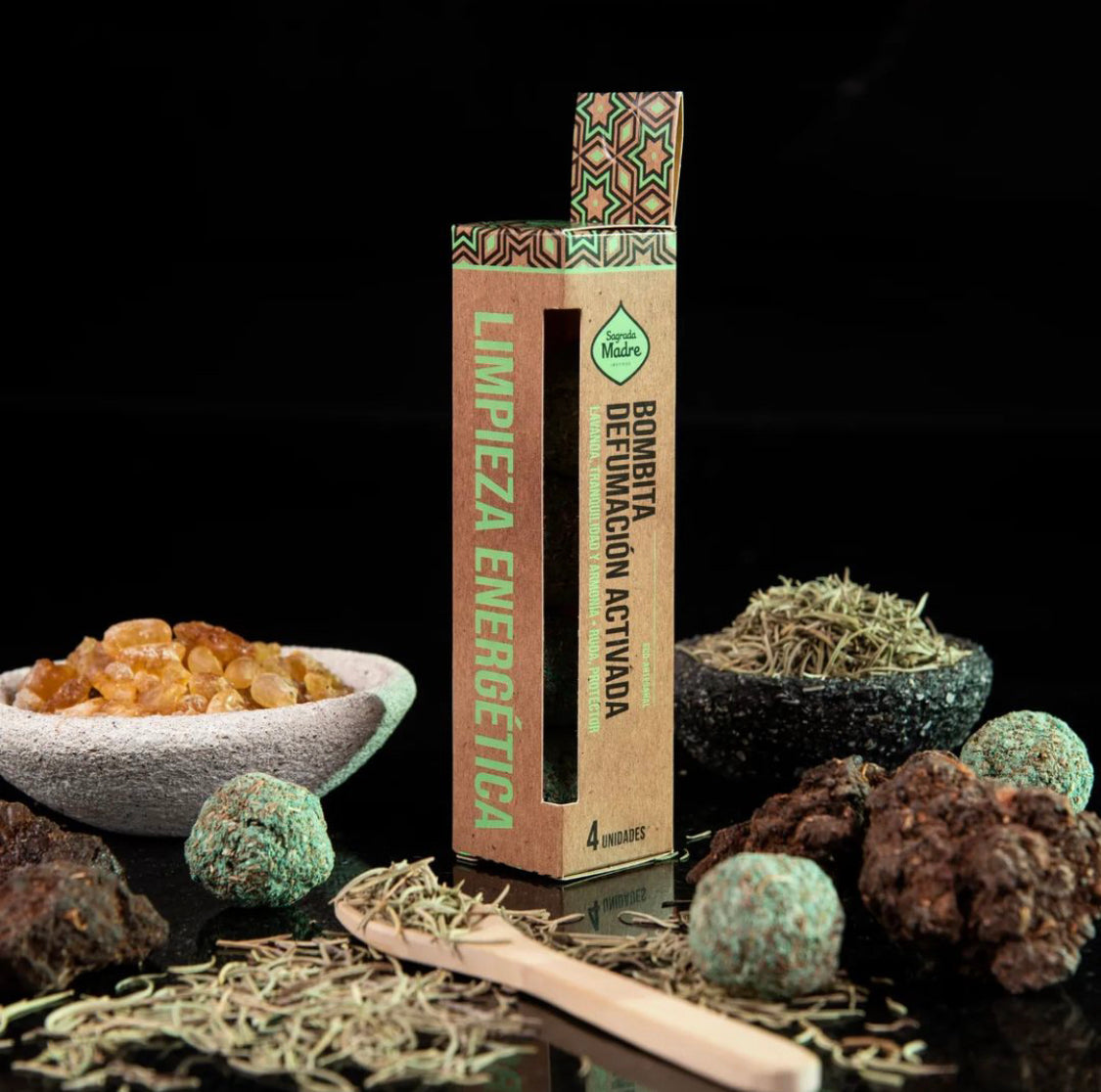 *Pulizia Energetica* 4 Bombitas Smudge 100% Biologiche alle Erbe Naturali - Sagrada Madre