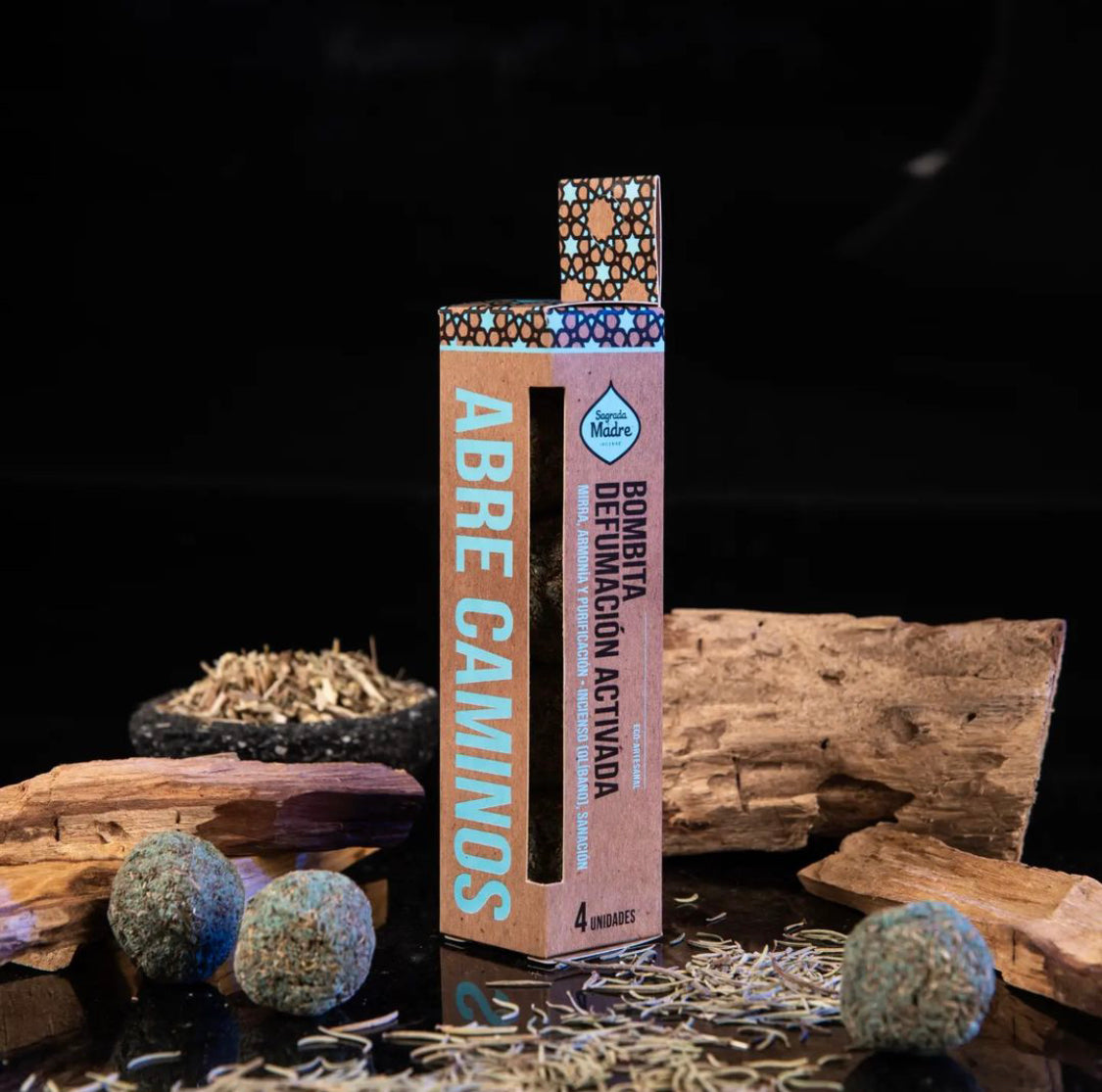 *Strade Aperte* 4 Bombitas Smudge 100% Biologiche alle Erbe Naturali - Sagrada Madre