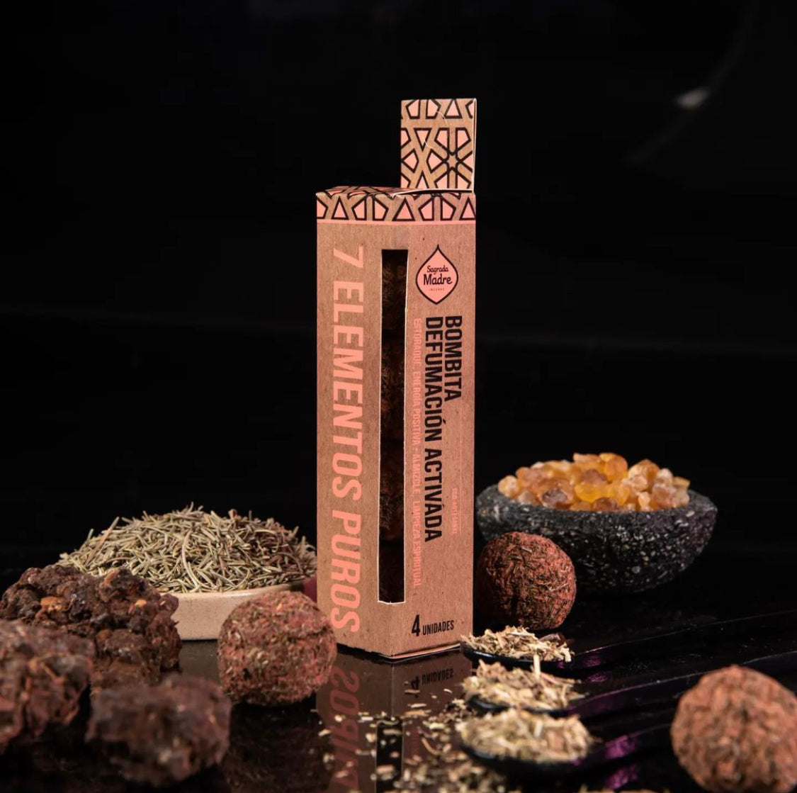 *7 Elementi* 4 Bombitas Smudge 100% Biologiche alle Erbe Naturali - Sagrada Madre