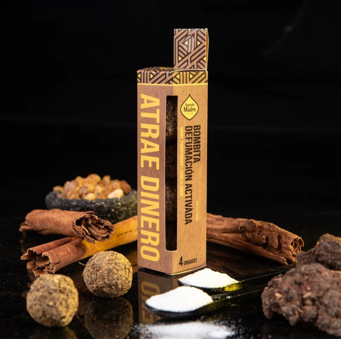 *Attrarre Denaro* 4 Bombitas Smudge 100% Biologiche alle Erbe Naturali - Sagrada Madre
