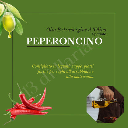 mignon Set 5 Oli EVO Aromatizzati 100ml | Peperoncino, Basilico, Limone, Affiorato, Beltocco | Olio Extravergine di Oliva Pugliese (Copia)