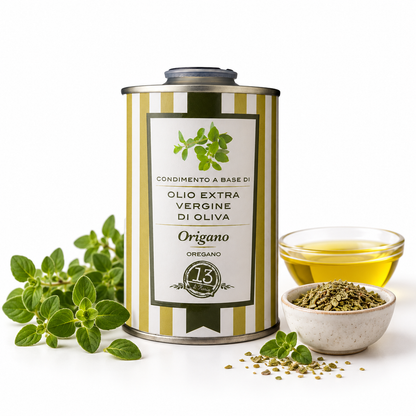 Huile d'origan 100 % naturelle 250 ml | Huile d'olive extra vierge artisanale italienne, saveur aromatique et méditerranéenne pour pizzas, pains et légumes