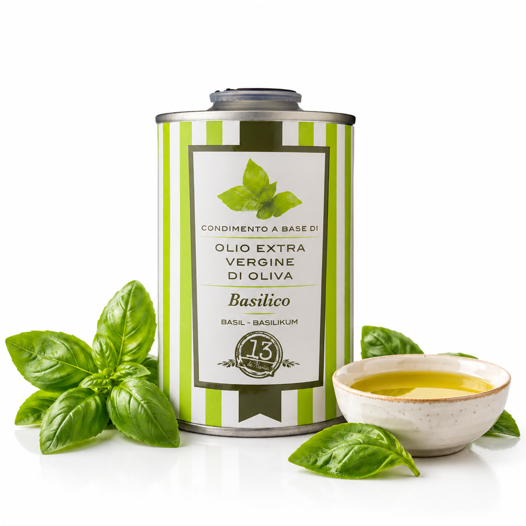 Aceite de Oliva Virgen Extra a la Albahaca 250 ml | 100 % Italiano y Natural