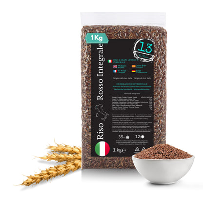 Riso Rosso Integrale Italiano 1 kg | Fonte di Fibre e Benessere Naturale