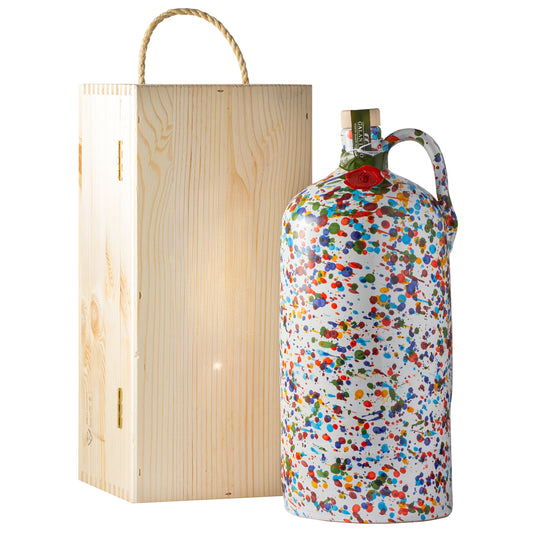 Orcio Magnum 1.5 L – Extra Virgin Olive Oil in Hand-Painted Ceramic Jar with Wooden Gift Box