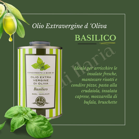 Olio EVO al Basilico 250ml | Extravergine Aromatizzato Italiano