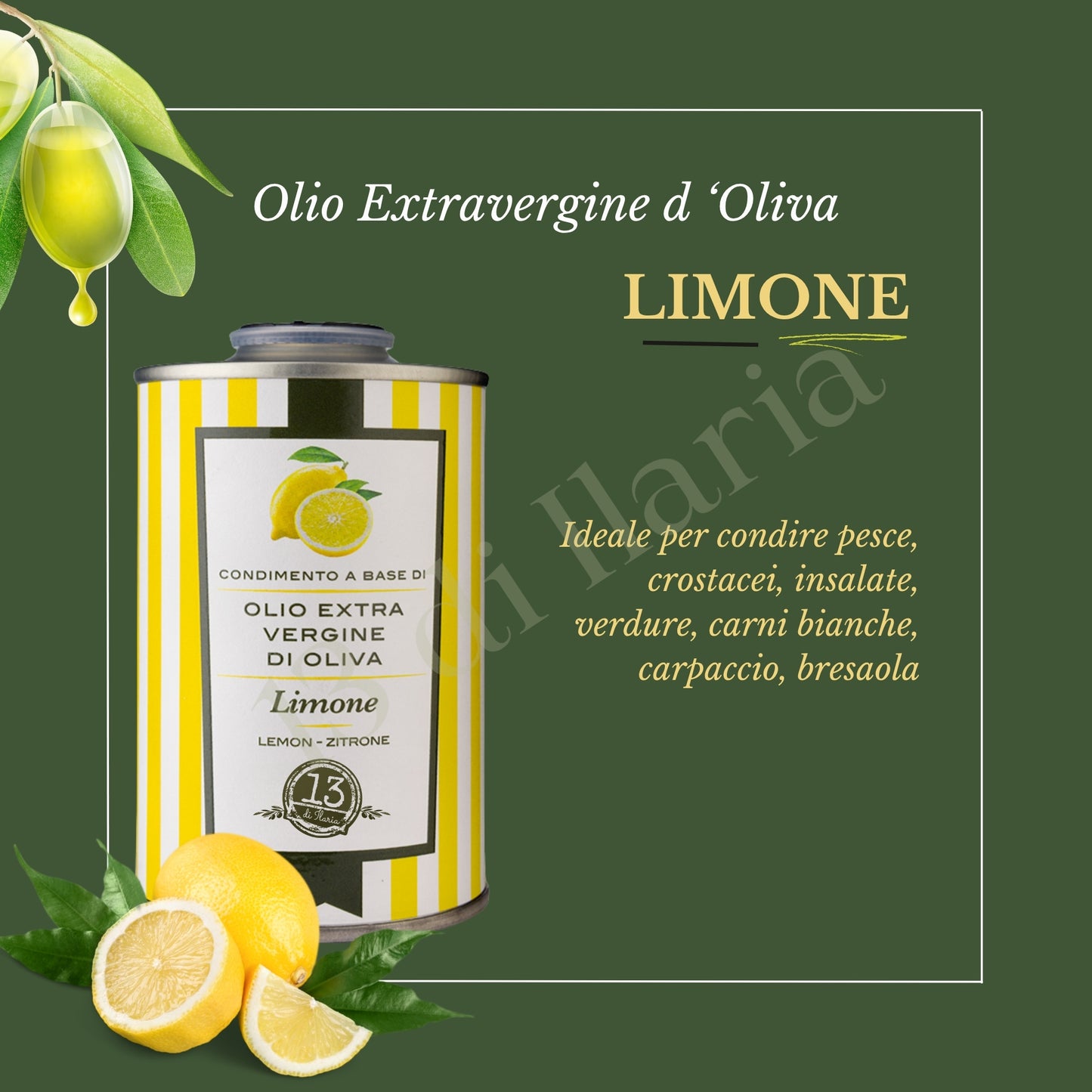 Huile de citron 100 % naturelle 250 ml | Huile d'olive extra vierge artisanale italienne, arôme frais et vivifiant pour salades, poissons et plats méditerranéens