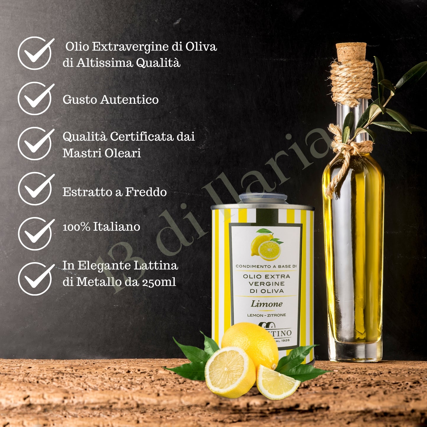 Olio al Limone 100% Naturale 250 ml | EVO artigianale italiano, aroma fresco e vivace per insalate, pesce e piatti mediterranei