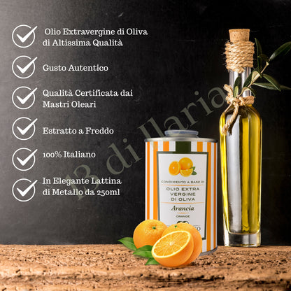 Olio all’Arancia 100% Naturale 250 ml – EVO artigianale italiano, aroma agrumato per insalate, pesce e dessert