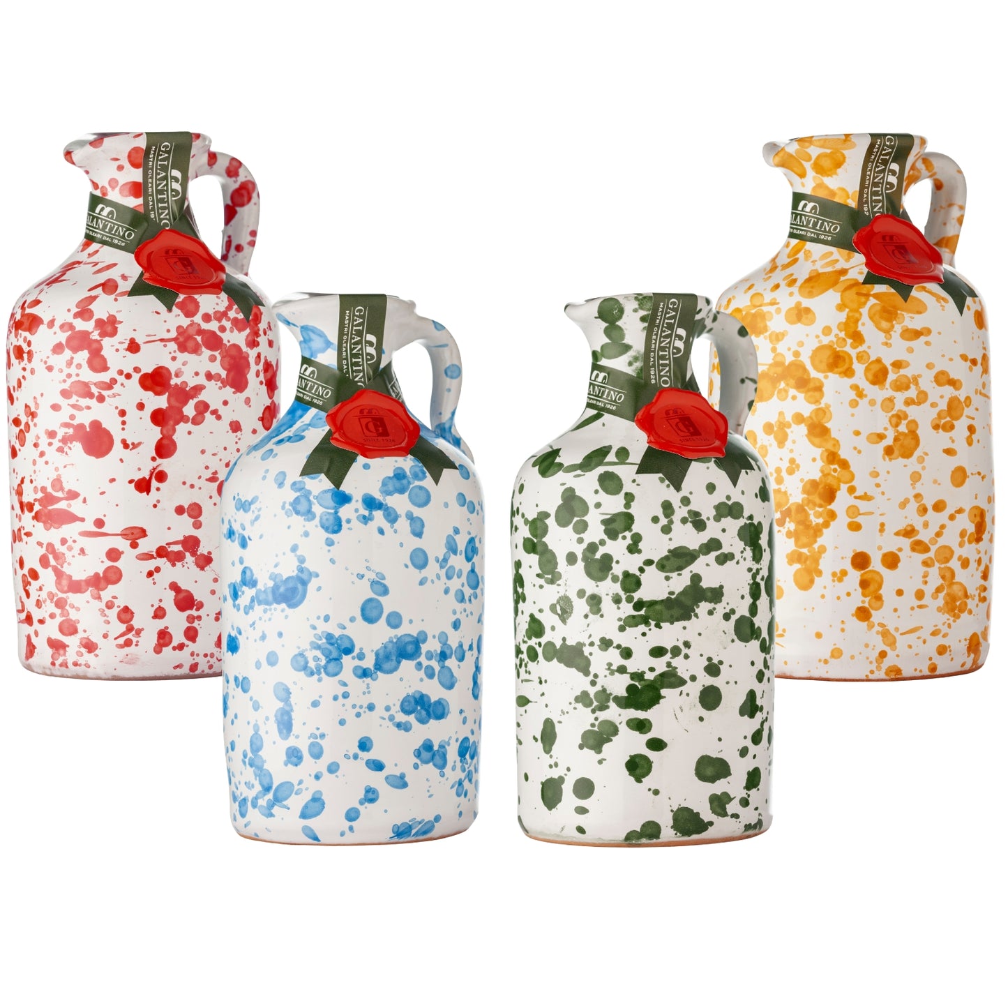 Huile d'olive extra vierge fruitée d'intensité moyenne, en pot céramique de 250 ml, 100 % naturelle et artisanale italienne.