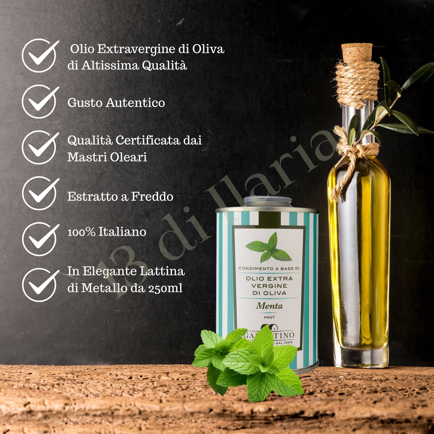 Olio alla Menta 100% Naturale 250 ml | EVO artigianale italiano, aroma fresco e profumato per insalate, dessert e piatti estivi