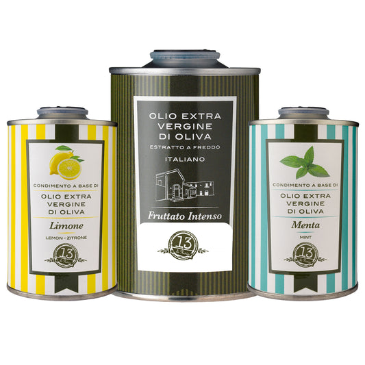 3 Cans of Light Extra Virgin Olive Oil 250 ml | Lemon &amp; Mint, 100% Natural Italian Artisan EVO