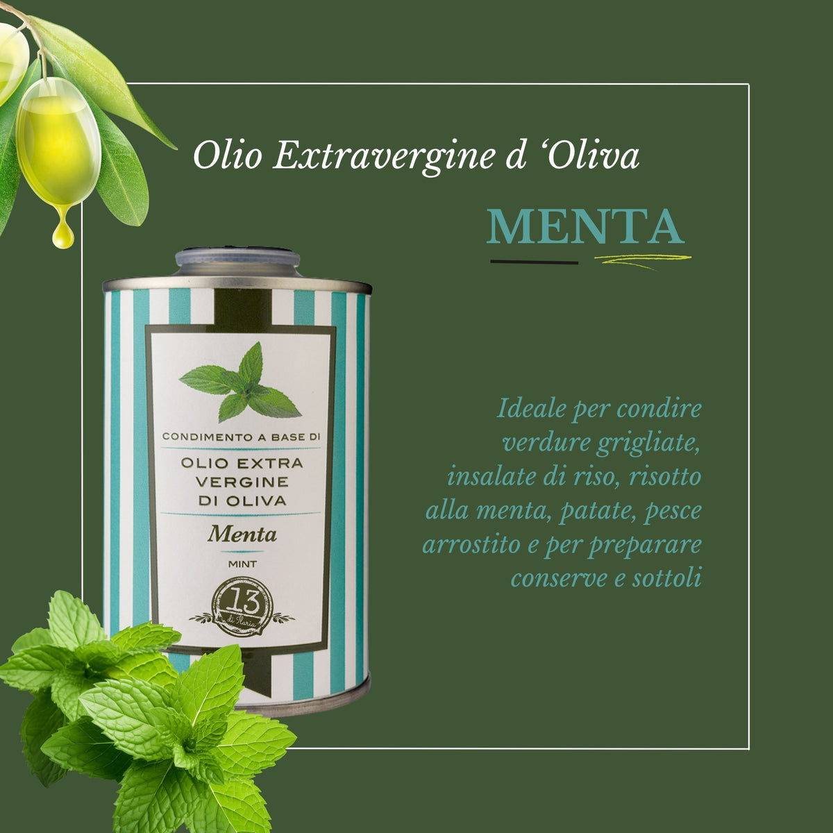 3 Cans of Light Extra Virgin Olive Oil 250 ml | Lemon &amp; Mint, 100% Natural Italian Artisan EVO