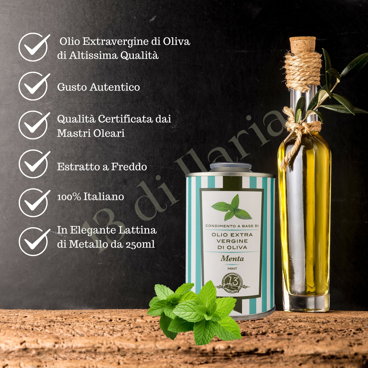 3 Cans of Light Extra Virgin Olive Oil 250 ml | Lemon &amp; Mint, 100% Natural Italian Artisan EVO