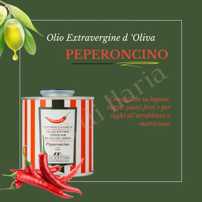 4 Lattine Olio Extra Vergine Aromatizzato 100 ml | Aglio, Limone, Basilico & Peperoncino, EVO Artigianale Italiano