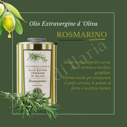 Olio al Rosmarino 100% Naturale 250 ml | EVO artigianale italiano, aroma aromatico e intenso per carni, patate e focacce