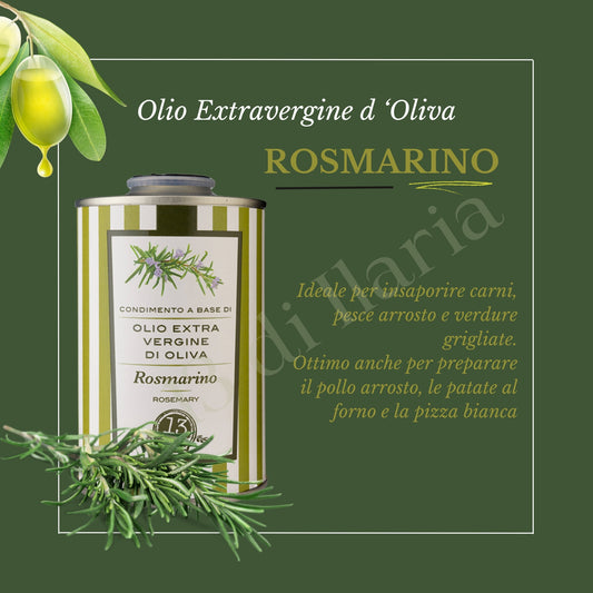 Olio al Rosmarino 100% Naturale 250 ml | EVO artigianale italiano, aroma aromatico e intenso per carni, patate e focacce