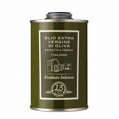 Huile d'olive extra vierge 100 % naturelle, fruitée et intense, 250 ml | Huile d'olive extra vierge artisanale italienne, arôme puissant et affirmé, idéale pour les viandes, les légumes grillés et les bruschettas.