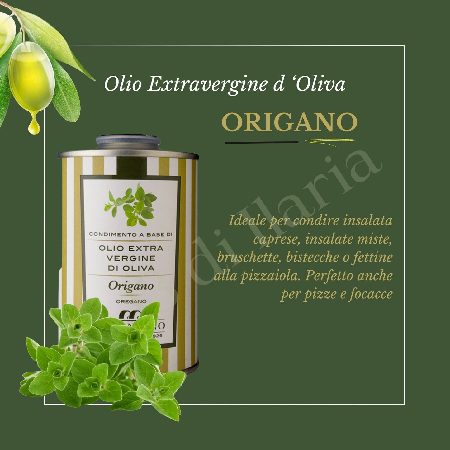 Olio all’Origano 100% Naturale 250 ml | EVO artigianale italiano, aroma aromatico e mediterraneo per pizza, pane e verdure