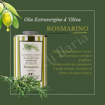 Olio al Rosmarino 100% Naturale 250 ml | EVO artigianale italiano, aroma aromatico e intenso per carni, patate e focacce