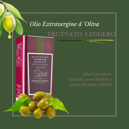 Olio Extravergine di Oliva 5 Litri | Fruttato Leggero, Medio o Intenso | 100% Italiano