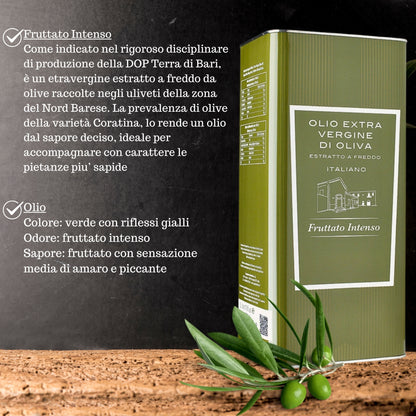 Olio Extravergine di Oliva 5 Litri | Fruttato Leggero, Medio o Intenso | 100% Italiano