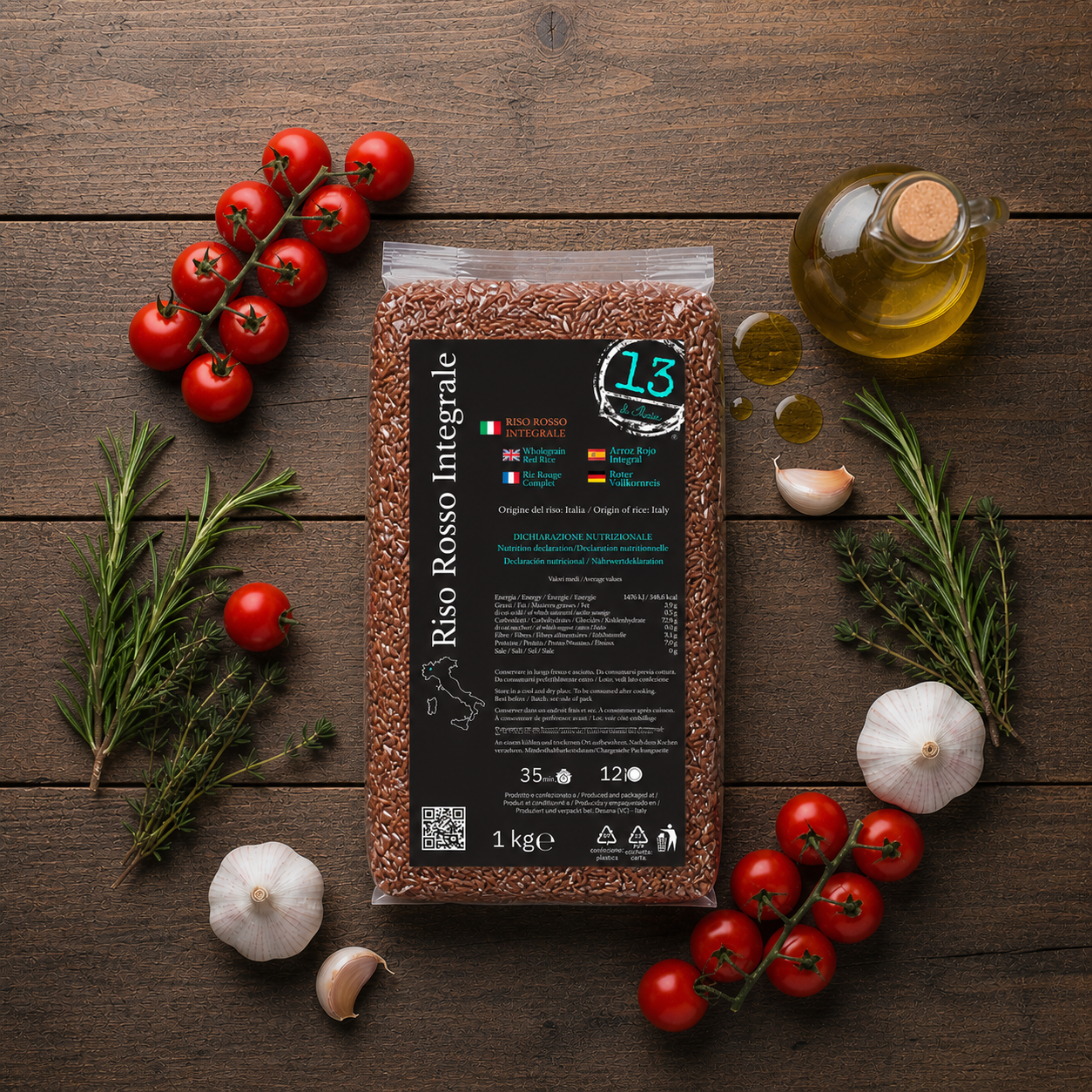 Riso Rosso Integrale Italiano 1 kg | Fonte di Fibre e Benessere Naturale