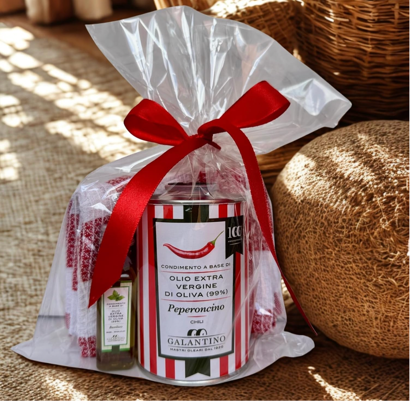 Olio Extravergine di Oliva 250ml Lattina + Bottiglietta 20ml Omaggio con Asciugamano | Idea Regalo Gourmet Made in Italy