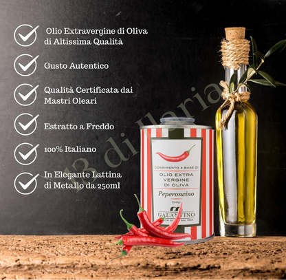 Olio Extravergine di Oliva 250ml Lattina + Bottiglietta 20ml Omaggio con Asciugamano | Idea Regalo Gourmet Made in Italy