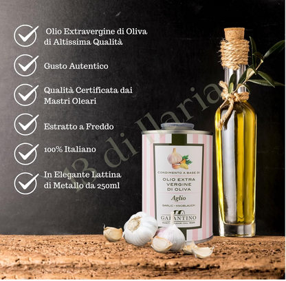 Olio Extravergine di Oliva 250ml Lattina + Bottiglietta 20ml Omaggio con Asciugamano | Idea Regalo Gourmet Made in Italy
