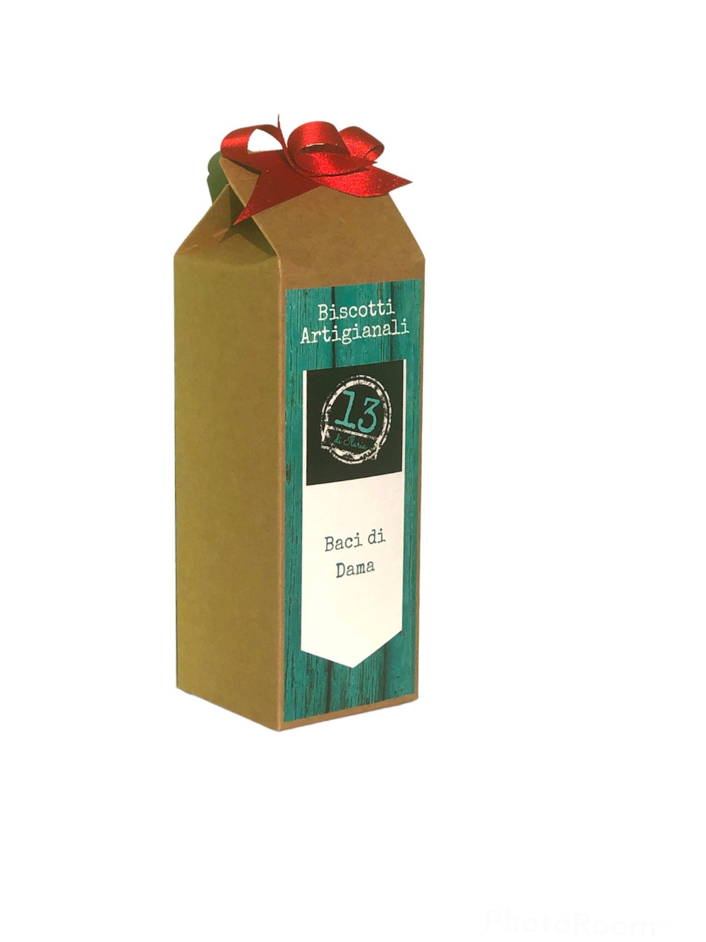 Idea Regalo per Natale - Confezione Contenente un pacco di Biscotti Artigianali (in 4 varianti) prodotti da Biscottificio Piemontese